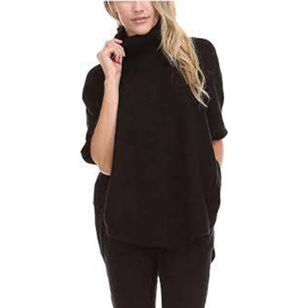 Sisters Womens Black Cowl Neck Poncho Sweater Knit Top‎ XL